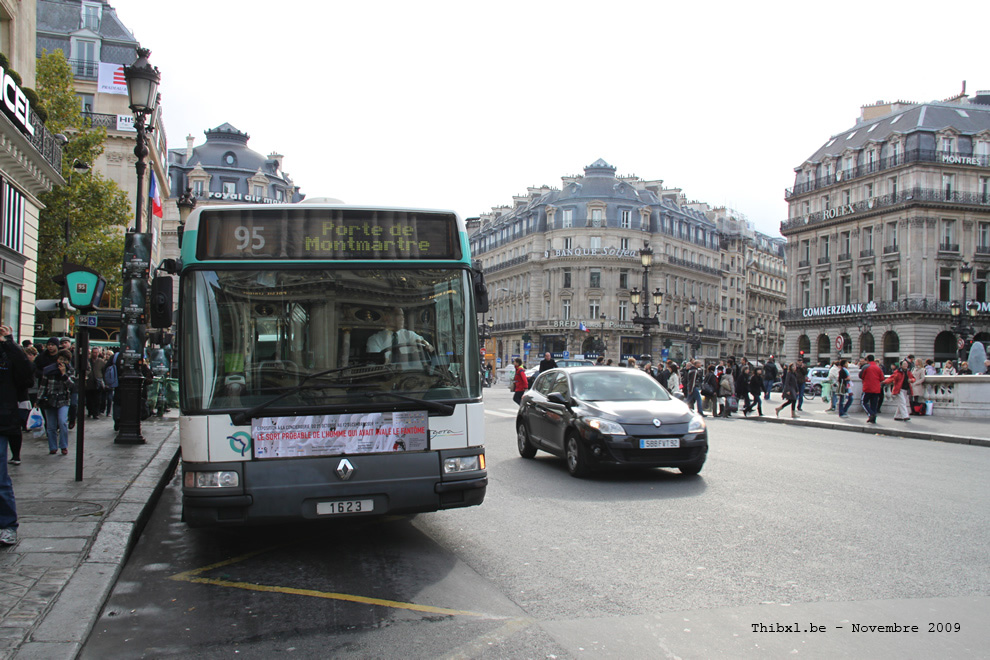 Bus 1623 sur la ligne 95 (RATP) à Opéra (Paris)