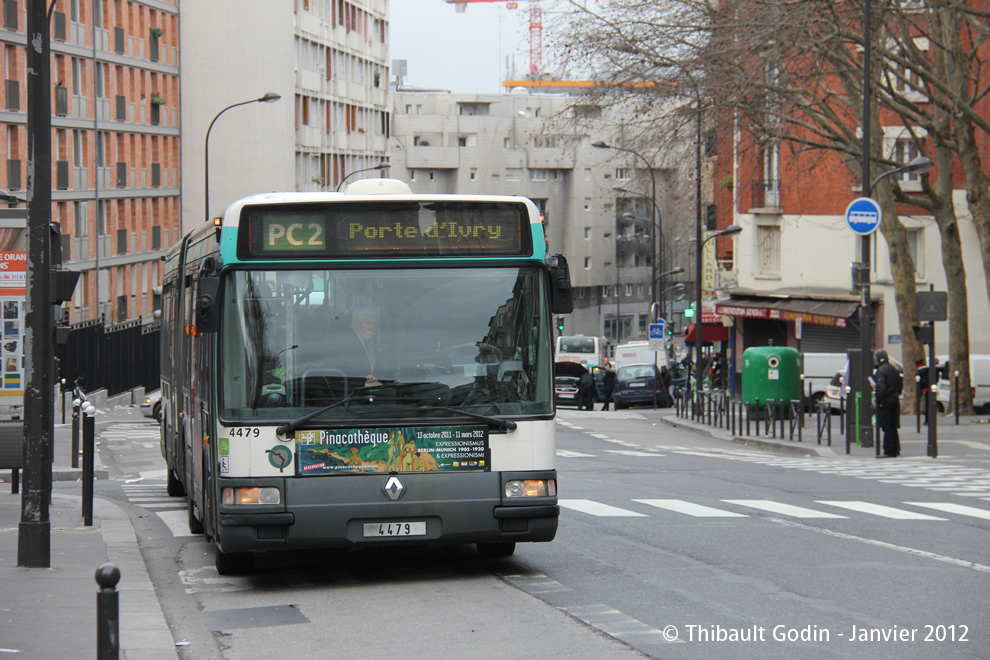 Bus 4479 sur la ligne 98 (PC2 - RATP) à Porte Brunet (Paris)
