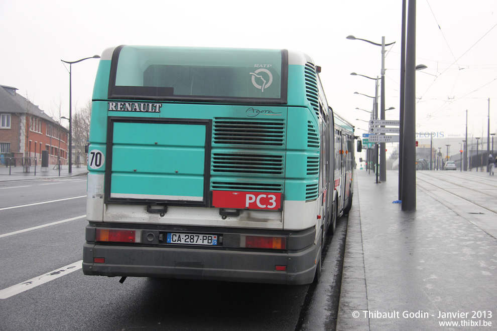 Bus 4502 (CA-287-PB) sur la ligne 99 (PC3 - RATP) à Porte de la Chapelle (Paris)