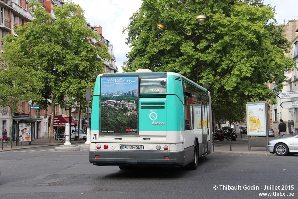 Bus 1859 (AE-504-SE) sur la ligne 99 (PC3 - RATP) à Porte de Champerret (Paris)