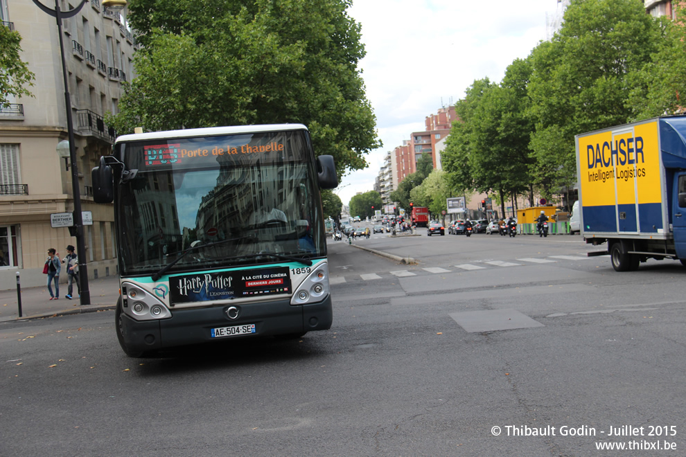 Bus 1859 (AE-504-SE) sur la ligne 99 (PC3 - RATP) à Porte de Champerret (Paris)