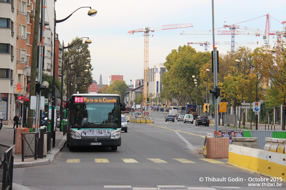 Bus 1674 (CY-274-WY) sur la ligne 99 (PC3 - RATP) à Porte Pouchet (Paris)