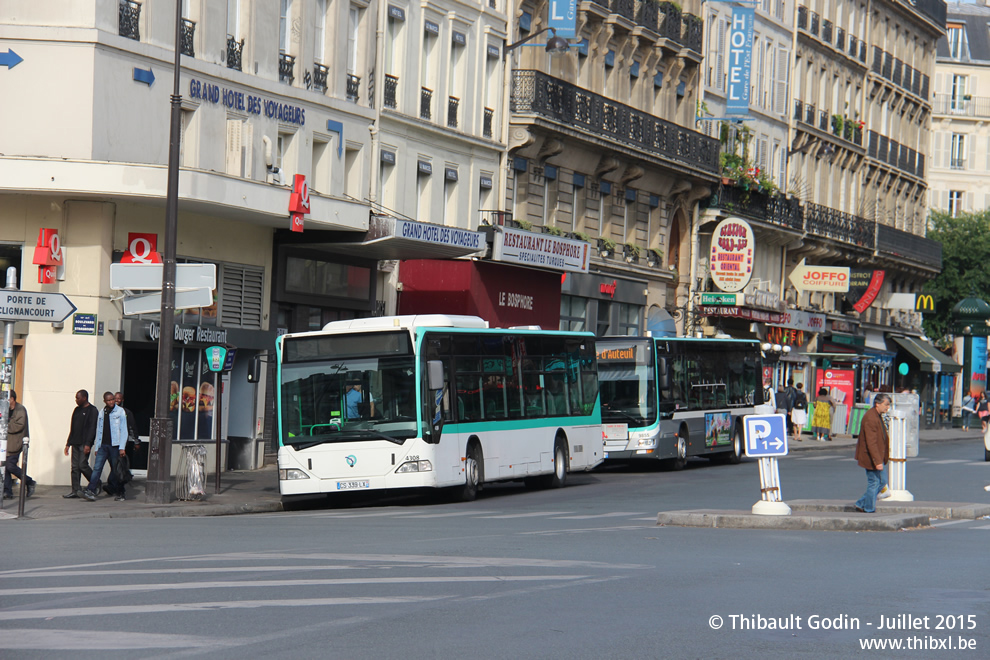 Bus 4308 (CS-339-LX) sur la ligne 350 (RATP) à Gare de l'Est (Paris)