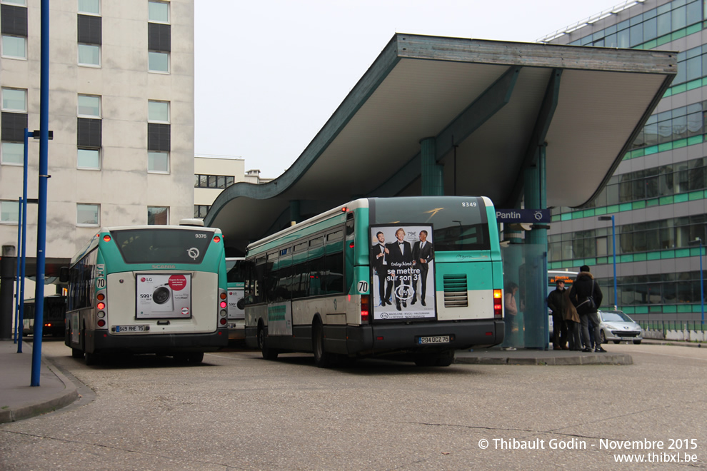 Bus 8349 (294 QCZ 75) sur la ligne 61 (RATP) à Pantin