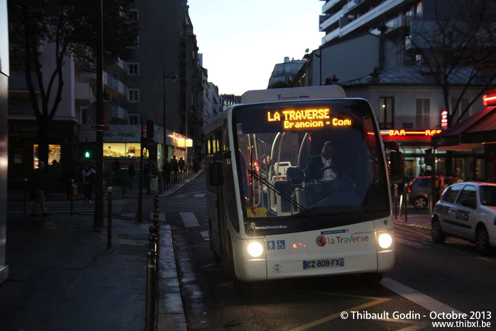 Bus (CZ-809-FX) sur la ligne 15 (Traverse Brancion-Commerce - B.E. Green) à Plaisance (Paris)