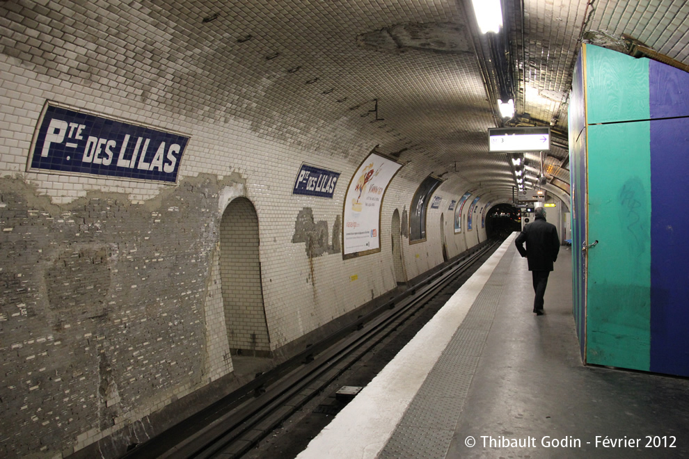 Station Porte des Lilas sur la ligne 11 (RATP) à Paris