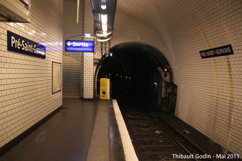Station Pré-Saint-Gervais sur la ligne 7 bis (RATP) à Paris