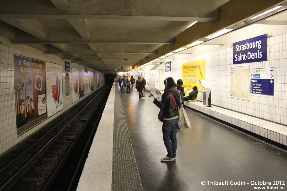 Station Strasbourg - Saint-Denis sur la ligne 9 (RATP) à Paris