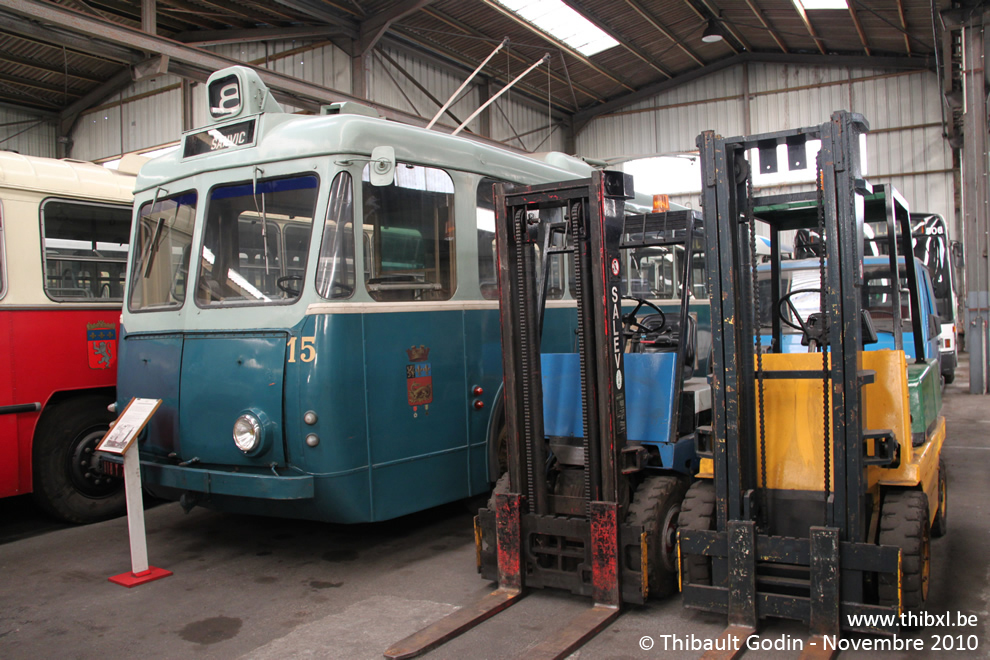 Trolleybus 15 au Musée des transports urbains, interurbains et ruraux (AMTUIR) à Chelles