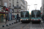 Trams 201 et 204 sur la ligne T1 (RATP) à Saint-Denis