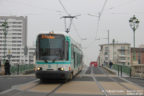 Tram 214 sur la ligne T1 (RATP) à Saint-Denis