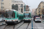 Trams 119 et 101 sur la ligne T1 (RATP) à Noisy-le-Sec