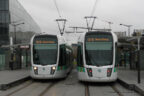 Trams 304 et 318 sur la ligne T3a (RATP) à Pont du Garigliano (Paris)