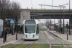 Tram 335 sur la ligne T3b (RATP) à Ella Fitzgerald - Grands Moulins de Pantin (Paris)