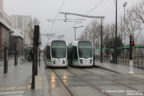 Trams 333 et 340 sur la ligne T3b (RATP) à Colette Besson (Paris)