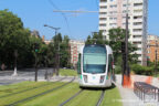 Tram 345 sur la ligne T3b (RATP) à Butte du Chapeau Rouge (Paris)