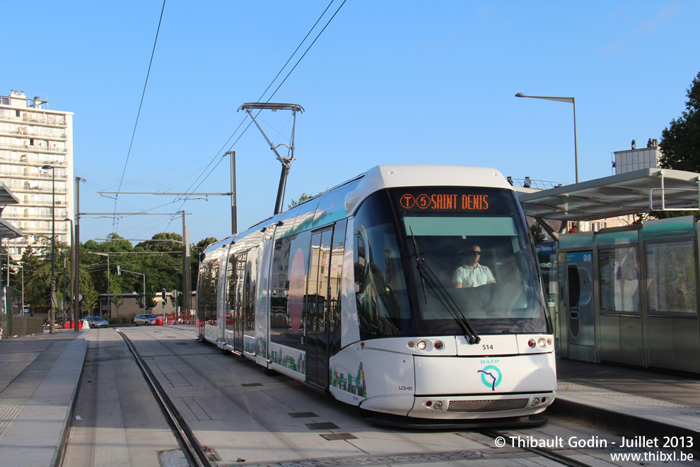 Tram 514 sur la ligne T5 (RATP) à Sarcelles