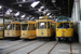 TB Standard n°1609, STIB 9000 n°9079, TB Standard n°59 (STIB - MIVB) et BN PCC 1300 (HTM) au Musée du Tram (MTUB - MSVB) à Bruxelles (Brussel)
