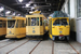 STIB 9000 n°9079, TB Standard n°59 (STIB - MIVB) et BN PCC 1300 (HTM) au Musée du Tram (MTUB - MSVB) à Bruxelles (Brussel)