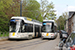 Bombardier Flexity 2 n°6355 et Bombardier Siemens MGT6-2 Hermelijn n°6319 sur la ligne T3 (De Lijn) à Gand (Gent)